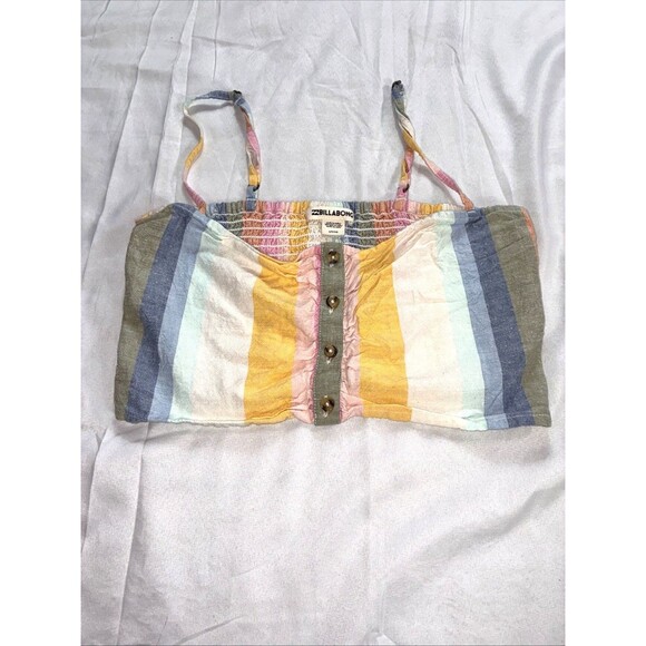 Billabong Tops - Billabong Let's Go Striped Crop Top Sarah Cameron Outer Banks OBX Boho Beach EUC